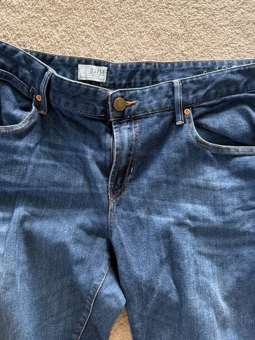 GAP Boyfriend Jeans in Dark Blue Denim